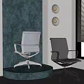Modern Ergonomic Office Chairs Featuring Breathable Mesh and White Dark Frame Designs