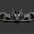 Futuristic Silver Racing Car With Streamlined Body Mechanical Details And Red Accents