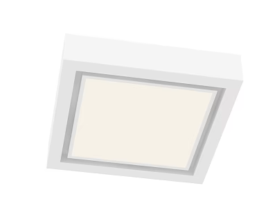 Modern Square White Ceiling Light With Sleek Flush Mount Design And Bright Illumination 3d model