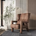 Modern Sofa Chair Single Person Sofa Chair Backrest Chair Reading Sofa Casual Sofa Lazy Sofa Tiger Stool Vase 3d model