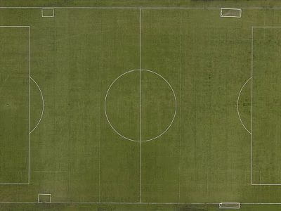 Lush Green Grass Football Field With Clear White Markings And Standard Goalposts 3d model