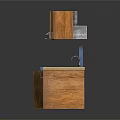 Modern Wooden Kitchen Cabinet Set With Blue Stove Sink And Range Hood