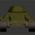 Olive Green and Beige Military Tank with Number 20 Turret and Tracks