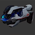 Futuristic Sci Fi Weapon Featuring Blue Glowing Components Metallic Structure And Red DB Logo 3d model