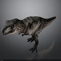 Realistic Striped Tyrannosaurus Rex Dinosaur Standing Pose 3D Render Model