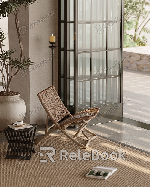 Quiet Wooden Rattan Leisure Chair model