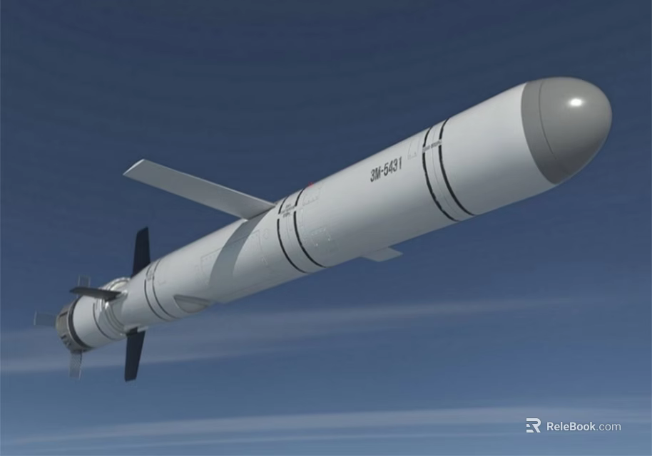 Long Range Modern Military Missile Featuring Aerodynamic Body Warhead And Tail Fins 3d model 