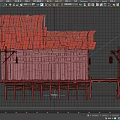 Wooden House With Sloped Roof And Wooden Plank Walls On Stilts Platform