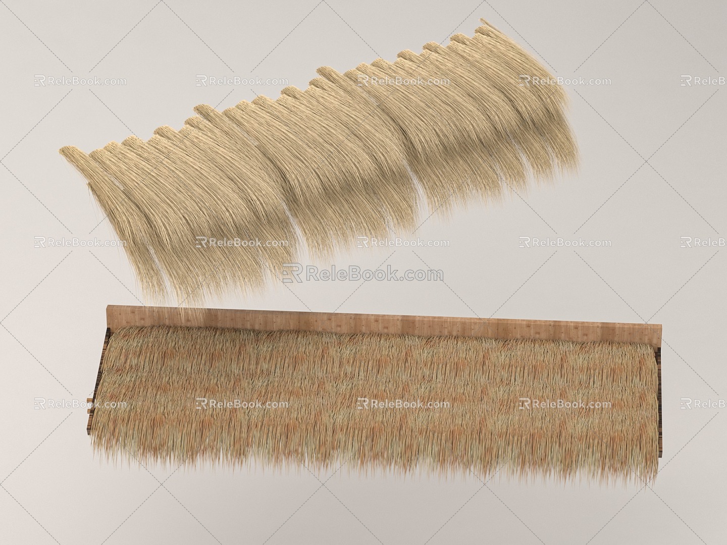 Chinese-style thatched shed weed hay thatched roof 3d model