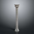 Classical Architectural Column With White Fluted Texture Base And Capital