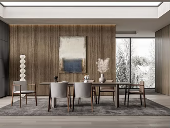 Modern Restaurant Dining Table and Chair Combination 3d model