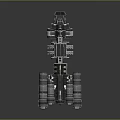 Futuristic Spaceship With Metallic Body Multiple Engines Blue Circular Lights And Reflective Surface