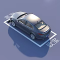 Dark Gray Opel Sedan Parked In Designated Area With Opel Text On Ground