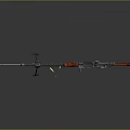 Browning Machine Gun Browning Gatling White Machine Gun Machine Gun Bullet Military 3d model