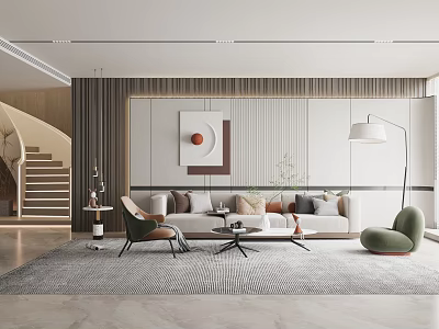 Modern Simple Home Living Room Sofa Carpet 3d model