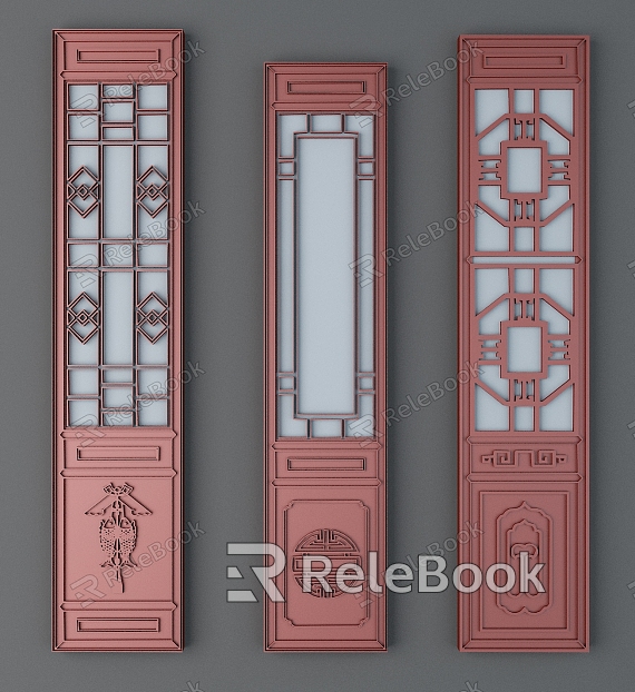 Chinese-style Wooden Doors Screen Doors Cut-off Doors Ancient Doors Traditional Wooden Doors Cut-off Doors model