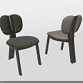Comfortable Upholstered Fabric Dining Chairs With Dark Solid Wood Frame For Modern Home Dining Space