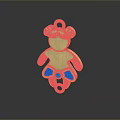 Gold Girl Shaped Pendant With Blue Green Gemstones And Pigtail Design For Fashion Accessories