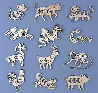 Chinese Zodiac Carved Traditional Pattern Carved Pattern Classical Pattern 3d model