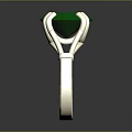 Elegant Gold Ring With Shiny Band And Green Gemstone Centerpiece Design