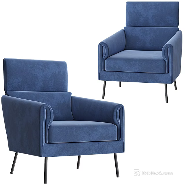 Blue Inflatable Chair Modern Design Comfortable For Home Decor Use 3d model