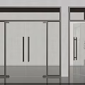 Modern Sliding Glass Doors With Black Frame And Double Panel For Interior Space 3d model