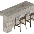 Modern Middle Antique Island Bar Counter 3d model