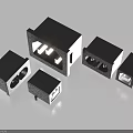 Black Electrical Plug Sockets Various Sizes And Types For Household Supplies
