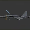 Blue Fighter Jet Featuring Transparent Cockpit Yellow Boarding Ladder Weapons Under Wings And Gray Background