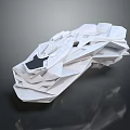 Abstract White Geometric Sculpture With Irregular Polygonal Structure And Modern Design 3d model