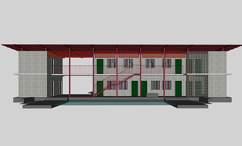 Modern houses, rural houses 3d model