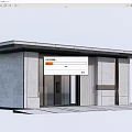 Sleek Modern Entrance Gate With Gray Stone Walls Glass Doors And Flat Roof