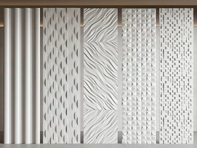 Decorative Wall Panels With Various Textured Design Patterns For Interior Decoration 3d model