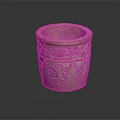 Decorative Garden Ornament Flower Pot With Carved Floral Patterns And Stoneware Design
