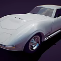 Sleek White Classic Sports Car With Streamlined Body And Chrome Wheels
