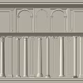 European Roman Column Gypsum Column Door Cover Gypsum Line Pass Arch 3d model