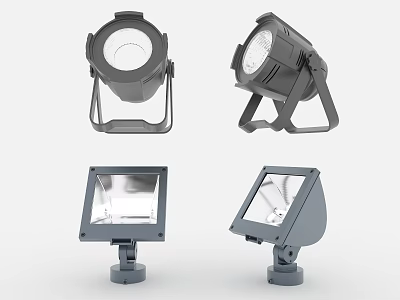 Various Designs Decorative Lights With Gray Black Finish And Brackets For Outdoor Use 3d model
