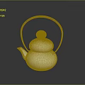 White Ceramic Teapot With Black Handle And Orange Top For Daily Use