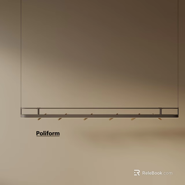 Pollform Modern Minimalist Linear Chandelier With Sleek Design And Multiple Lights 3d model