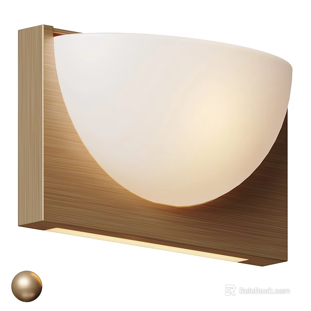 Elegant Modern Wall Sconce With White Shade And Brass Frame Soft Lighting 3d model