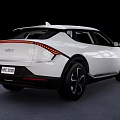 White Modern Electric SUV Car With Sleek Lines And Black Alloy Wheels