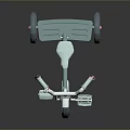 Pastel Blue Children's Tricycle With Red Handlebars Streamers White Seat And Pedals