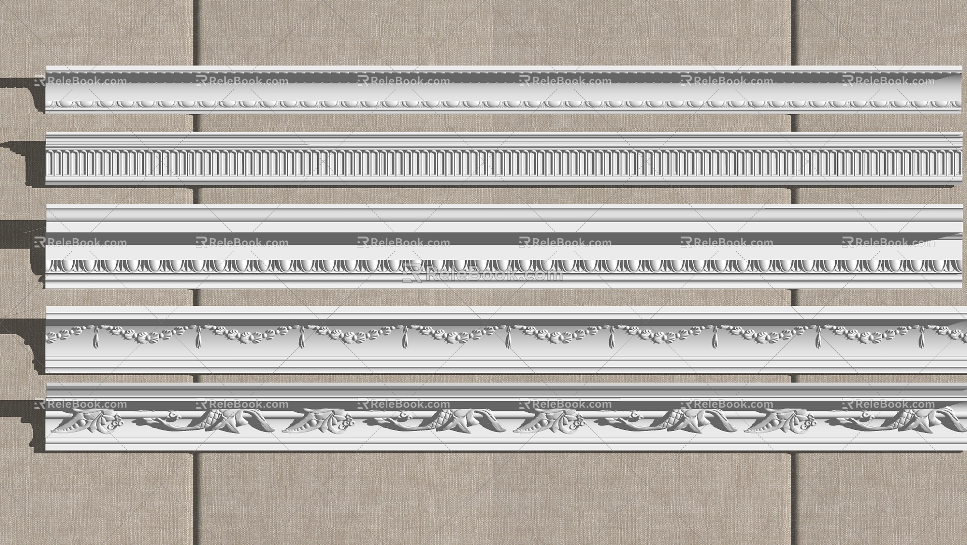 European plaster line 3d model