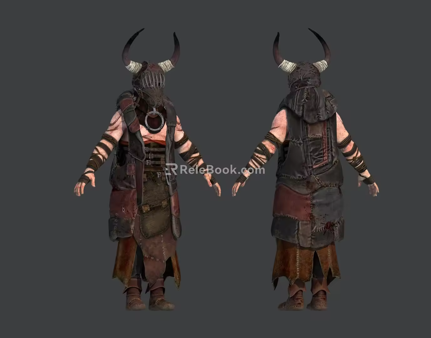 Modern game character mask butcher 3d model