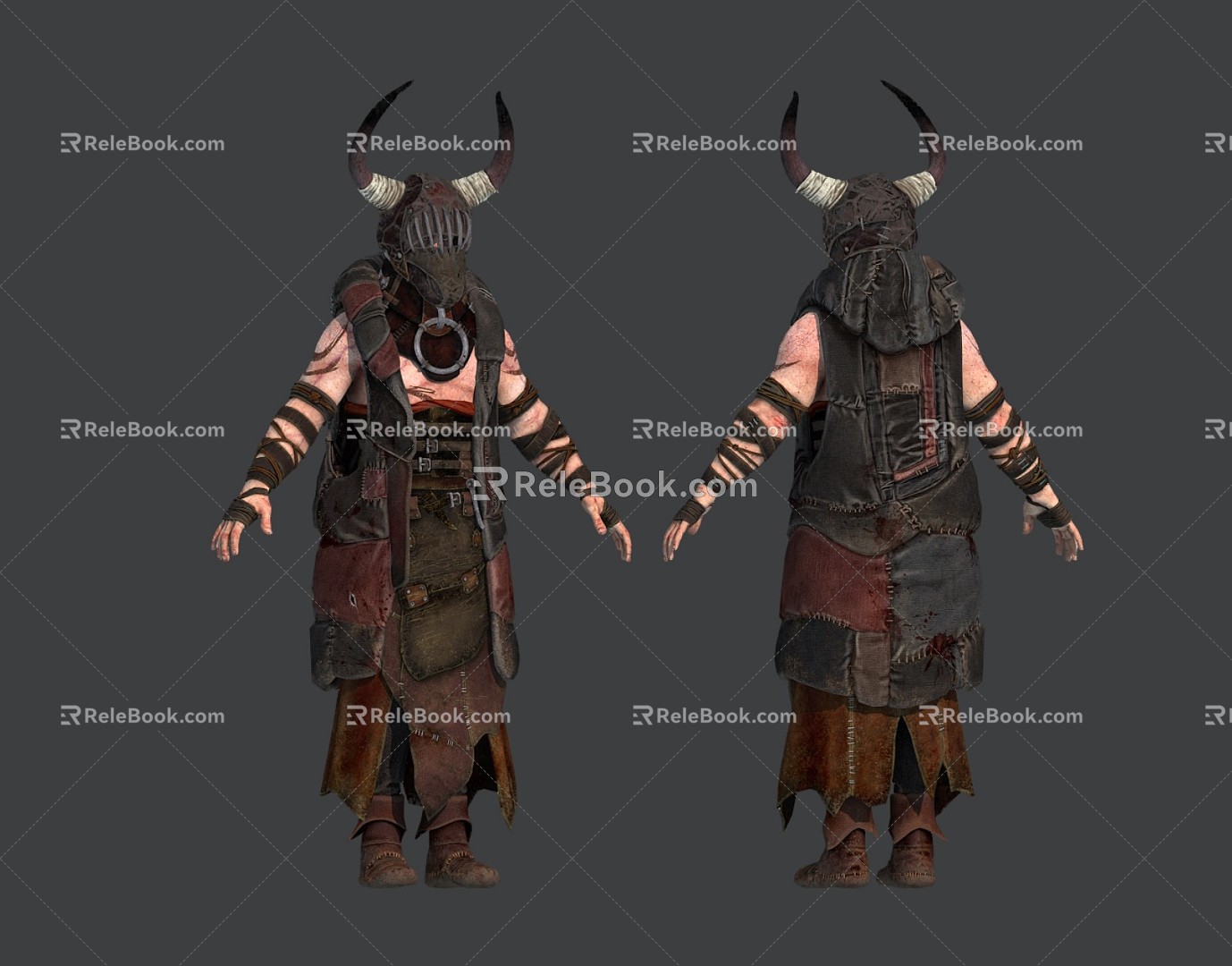 Modern game character mask butcher 3d model