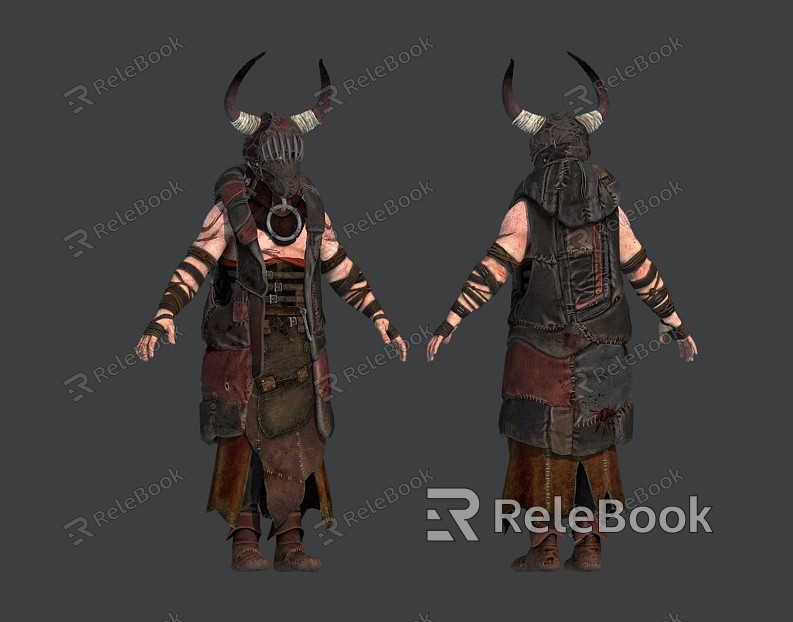 Modern game character mask butcher model