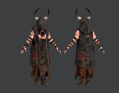 Modern game character mask butcher 3d model