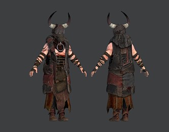 Modern game character mask butcher 3d model