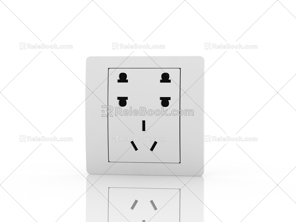 Modern seven-hole socket 3d model