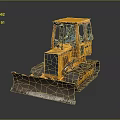 Yellow Tracked Bulldozer With Front Blade And Enclosed Cab Construction Vehicle